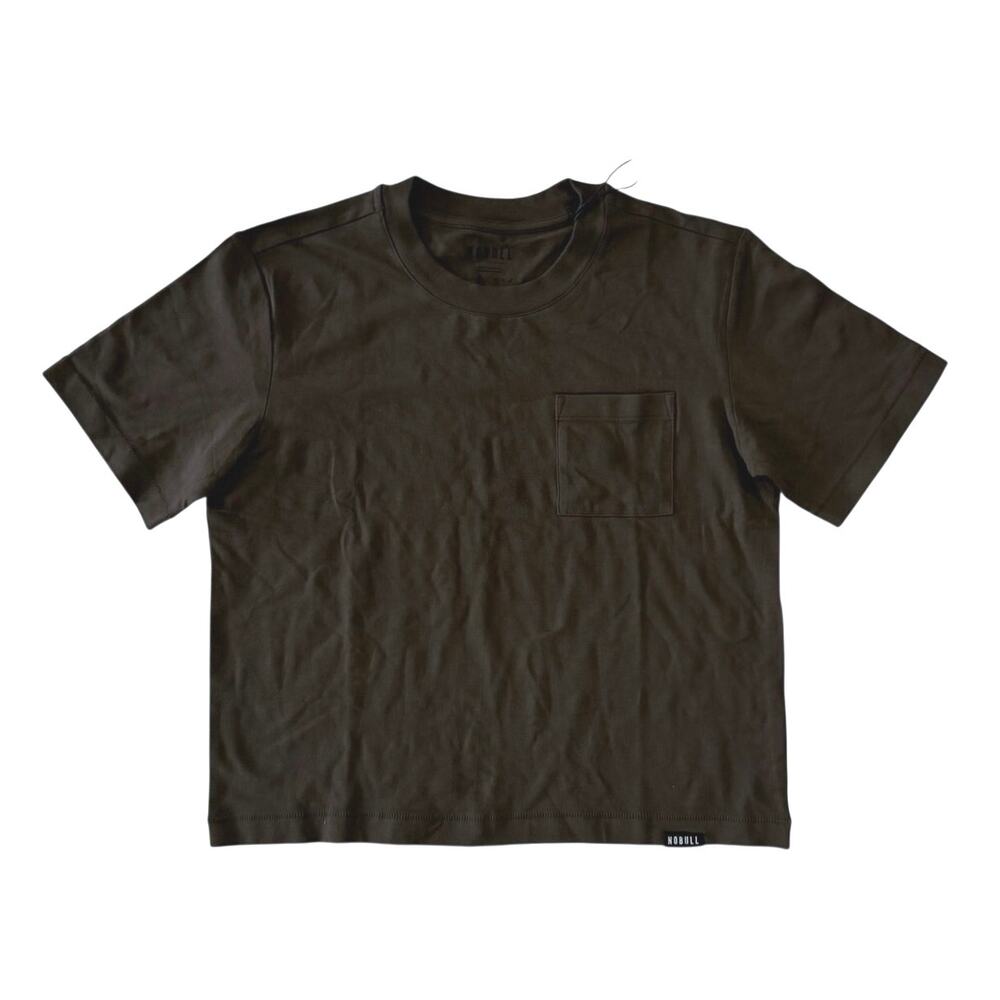 NWT NOBULL Heavyweight Cotton Pocket Tee Brown Size S